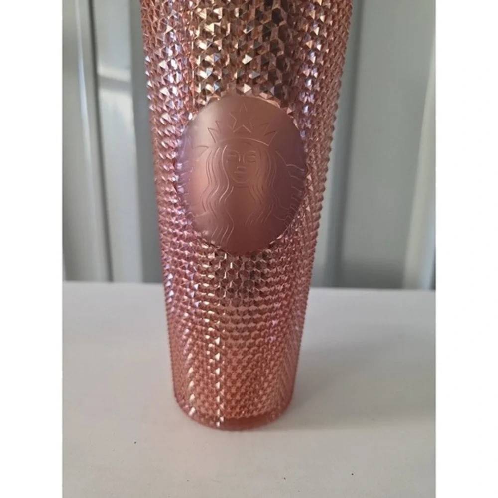 Starbucks Rose Gold Studded‎ Cold Cup Tumbler Venti 24oz With Straw